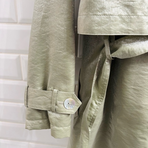 Vintage Petite Sophisticate Women’s Mint Green Capelet Midlength Trench Coat - Picture 8 of 8